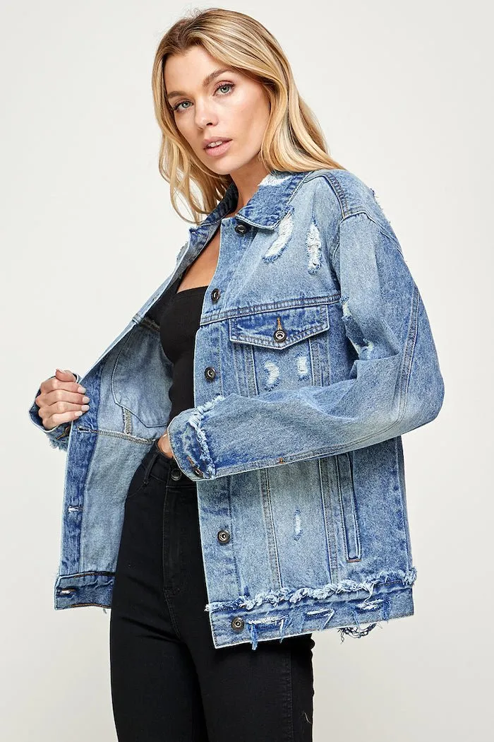 OVERSIZED COTTON DENIM JACKET