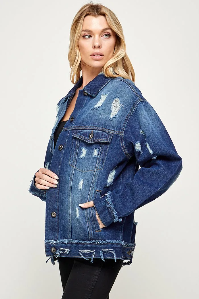 OVERSIZED COTTON DENIM JACKET