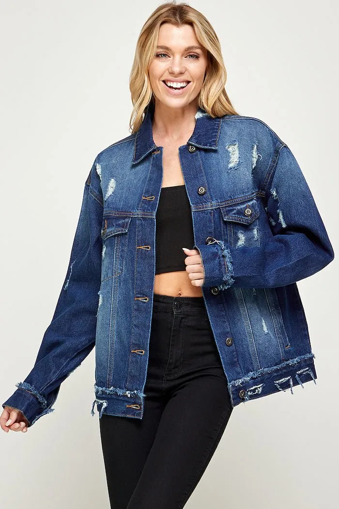 OVERSIZED COTTON DENIM JACKET