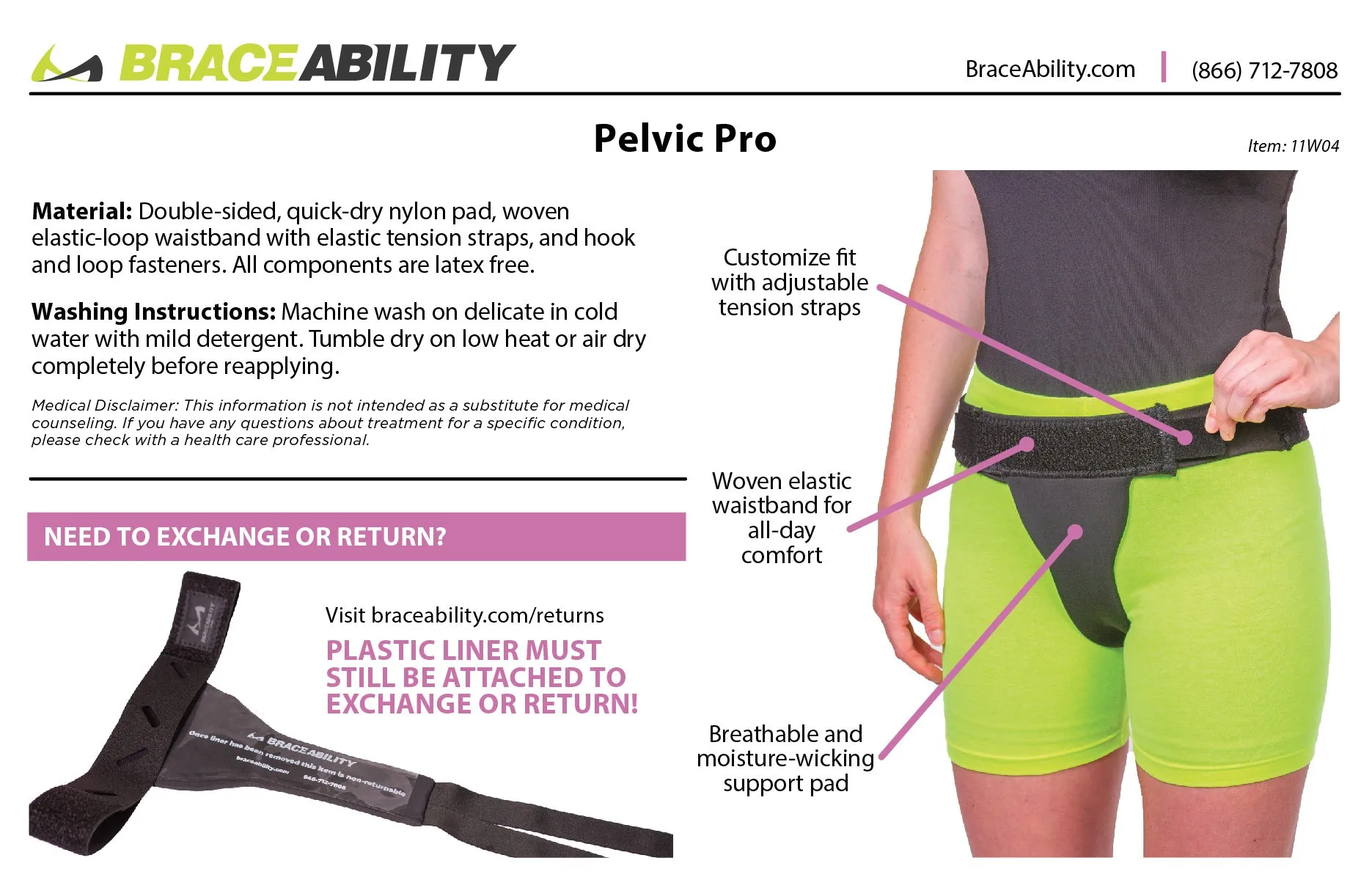 Pelvic Pro | Patented Uterus Prolapse Support Belt for Dropped Bladder or Cervix, Vulvar Varicosities & SPD