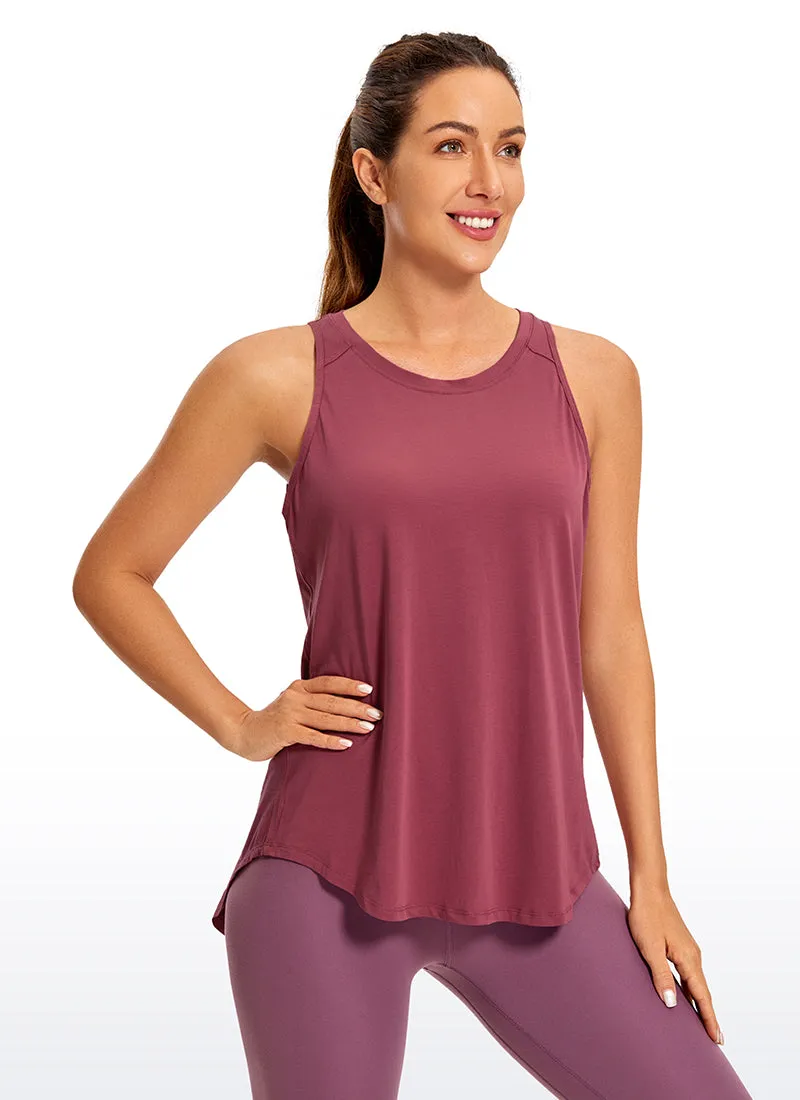 Pima Cotton Tank Split Open Back