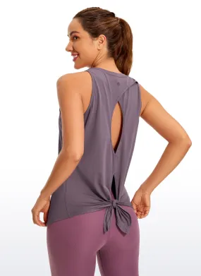 Pima Cotton Tank Split Open Back