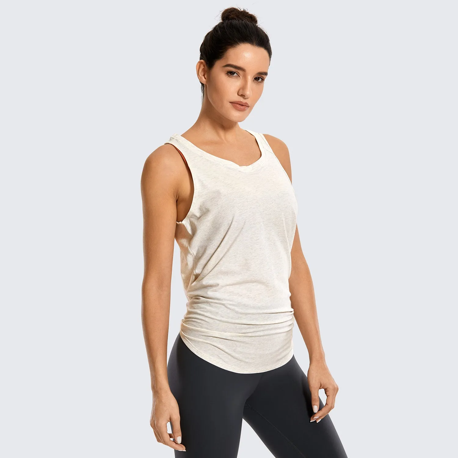 Pima Cotton Tank Split Open Back