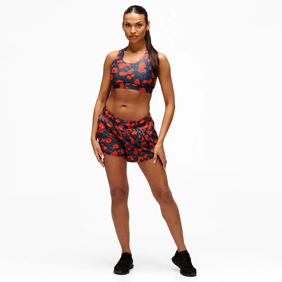 Poppy Field Loose Fit Workout Shorts