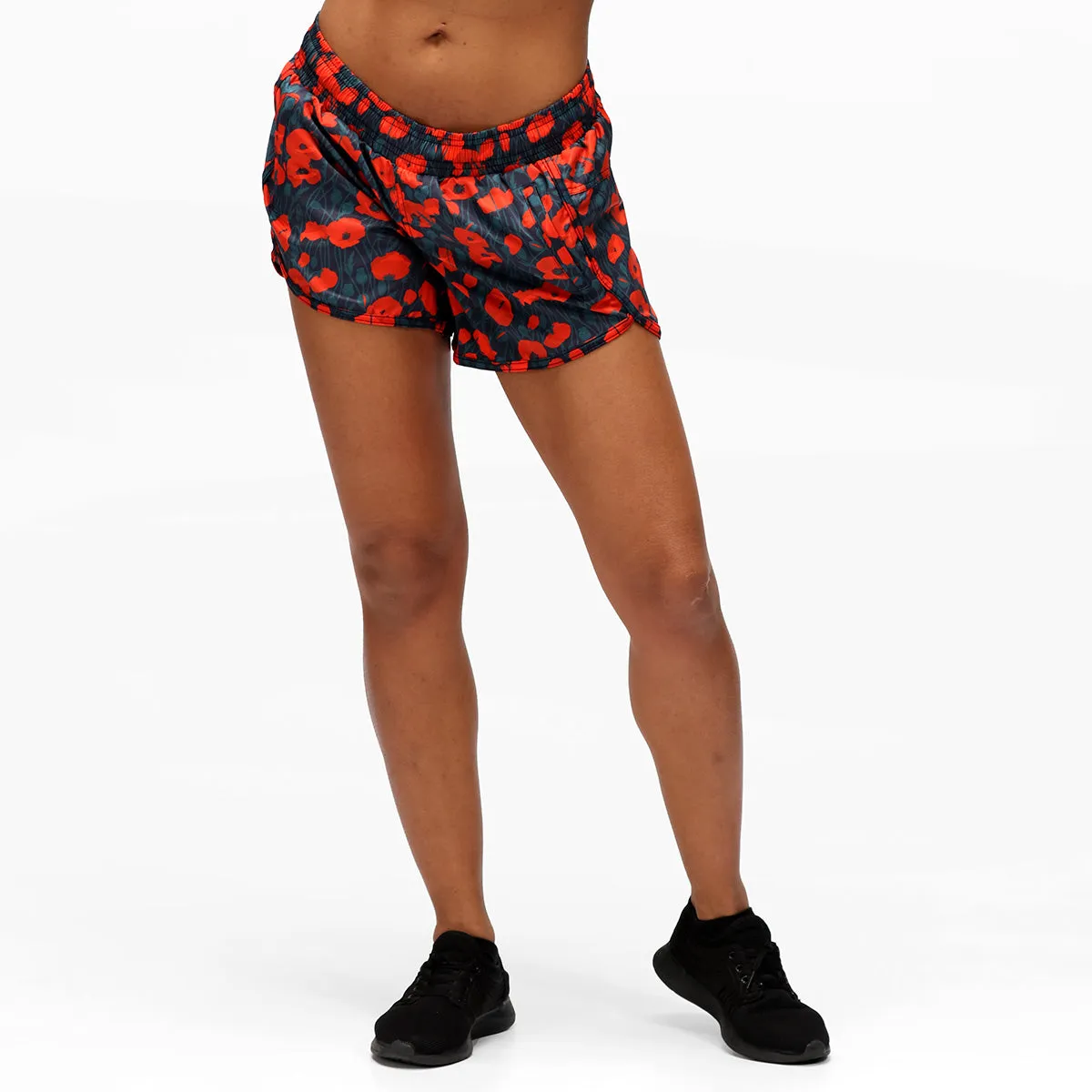 Poppy Field Loose Fit Workout Shorts