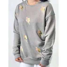 Poppy Ultra Chic Taupe Sweatshirt - Camel & Gold Bolts