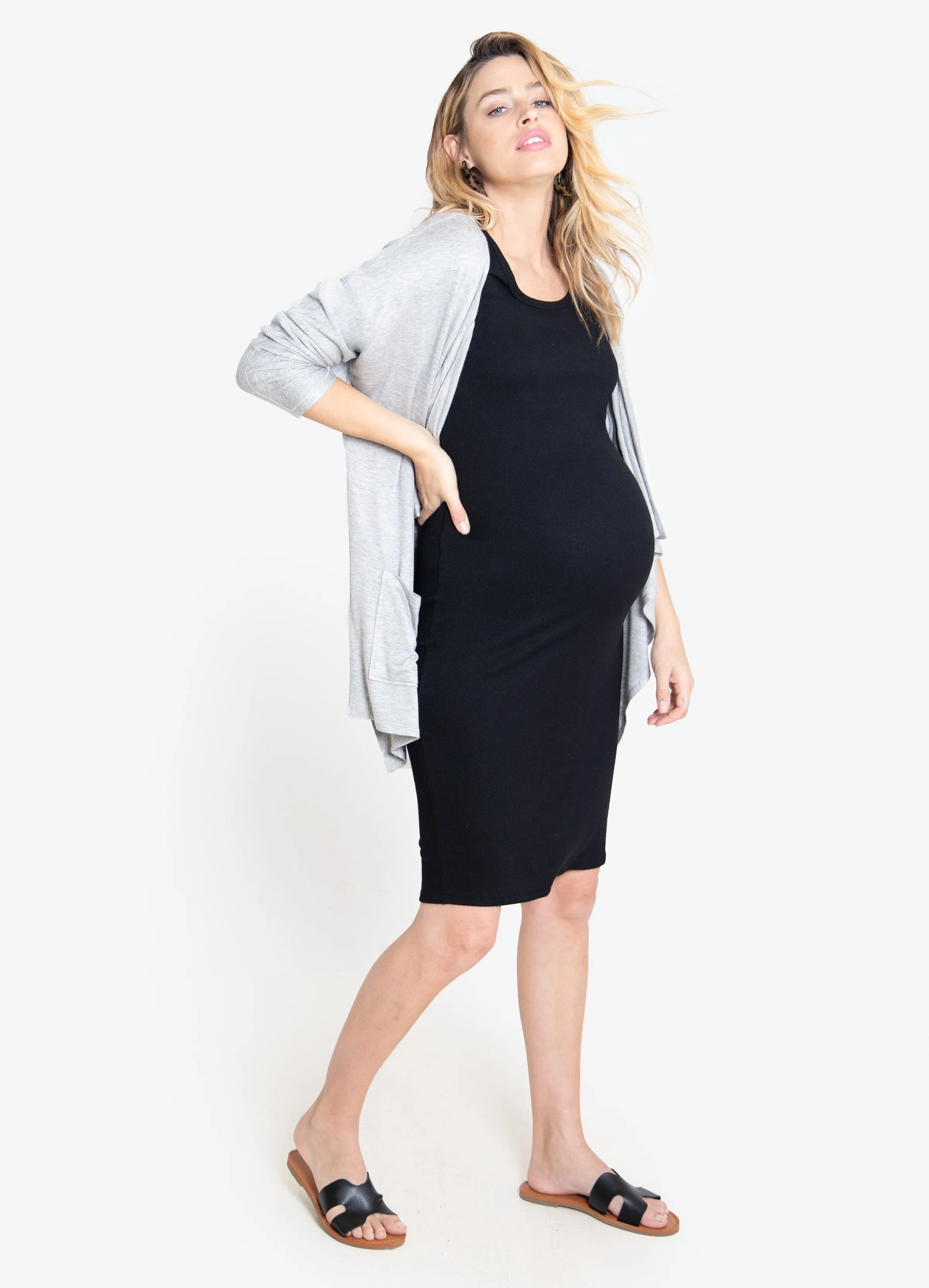 Rib T-Shirt Maternity Dress