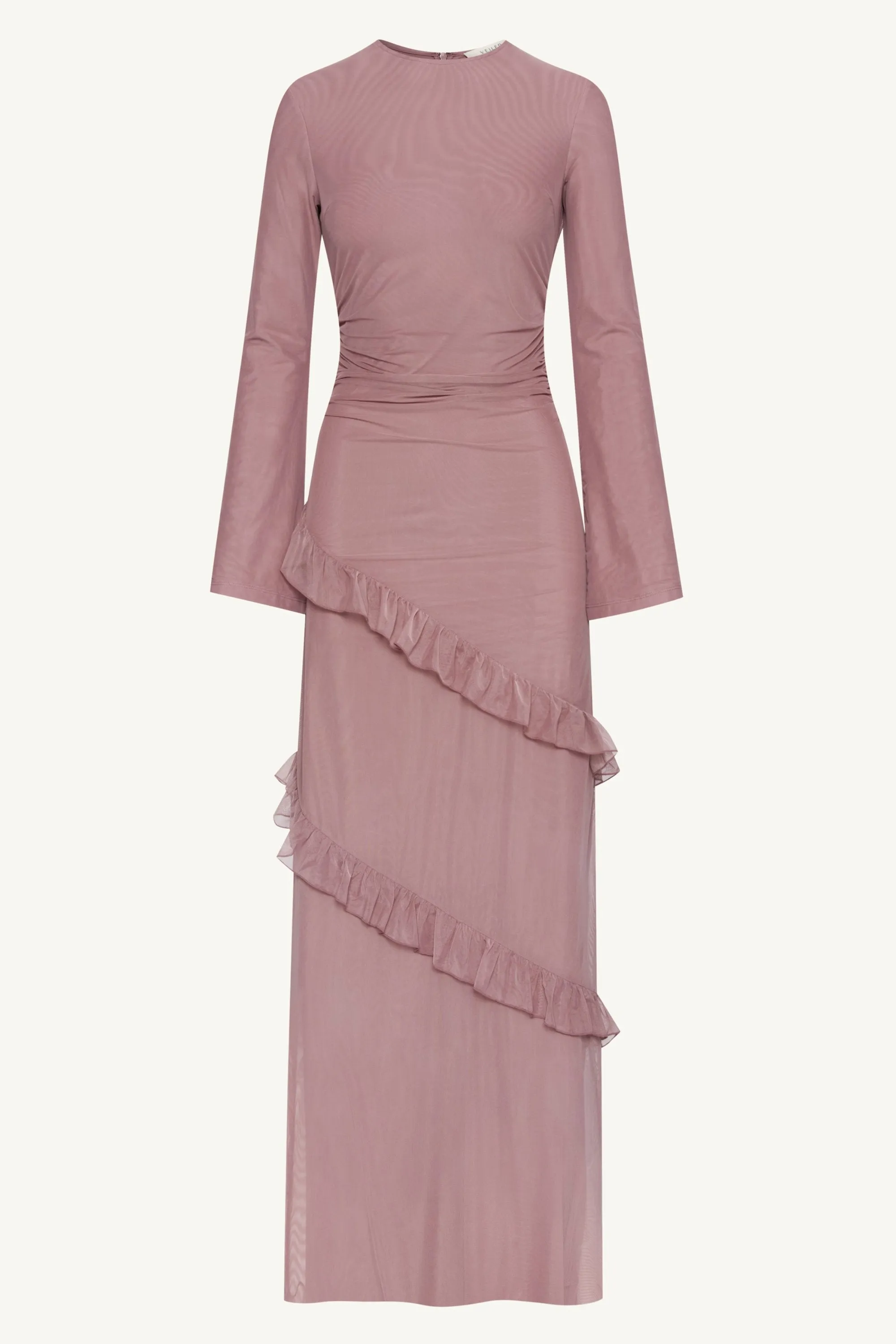 Sabrina Waterfall Mesh Maxi Dress - Twilight Mauve