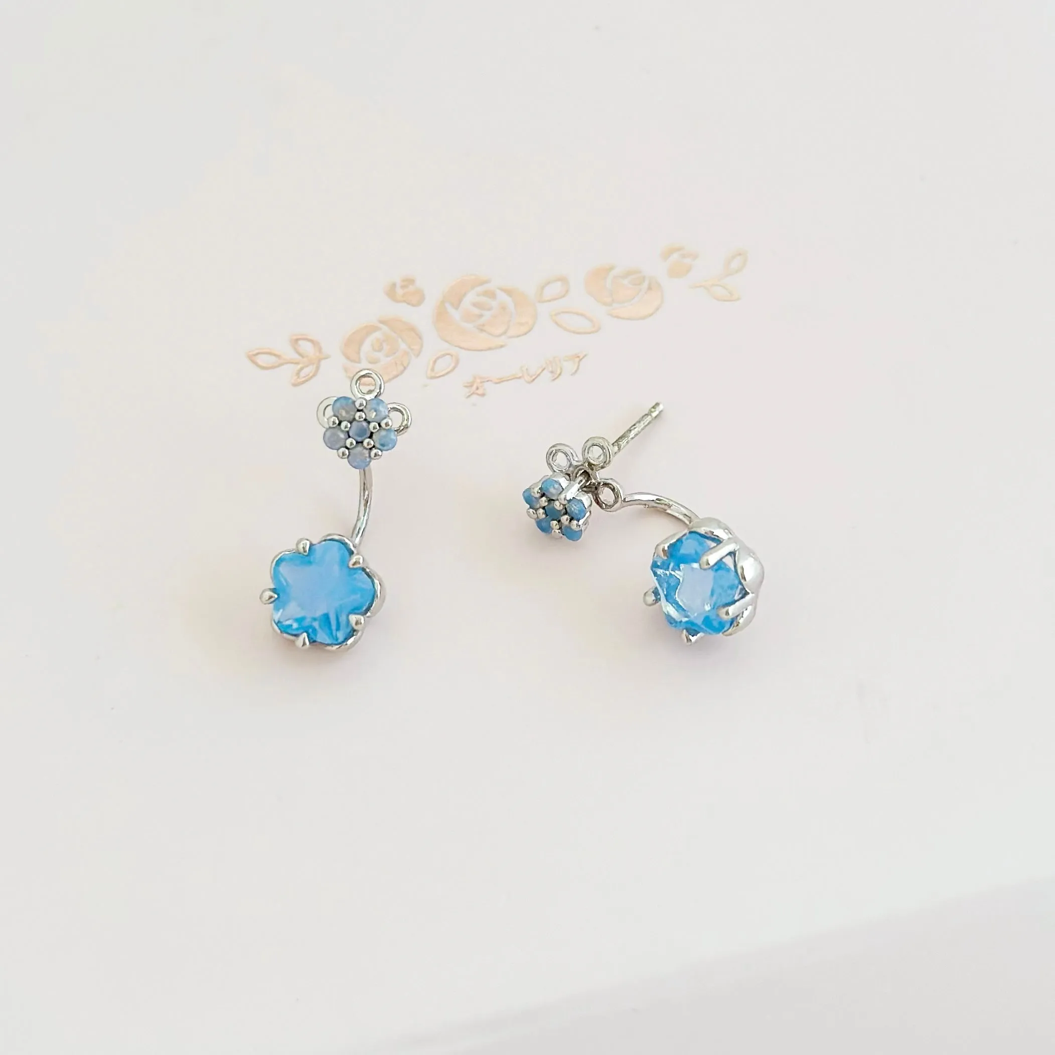 Silver Camellia Earrings