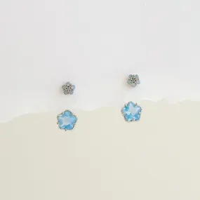 Silver Camellia Earrings