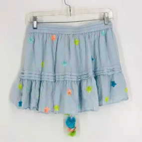 Size S Blue/Multi Sequined Stars Designer Skirt