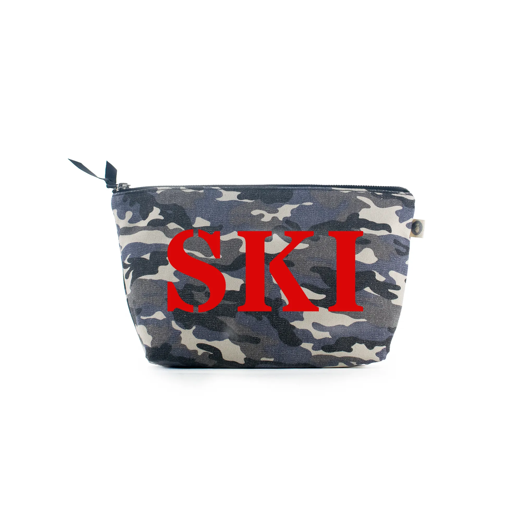 SKI Collection: Clutch Bag Grey Camouflage with Red Matte SKI