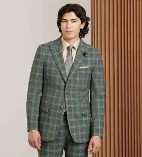 Slim Fit Green Plaid Suit