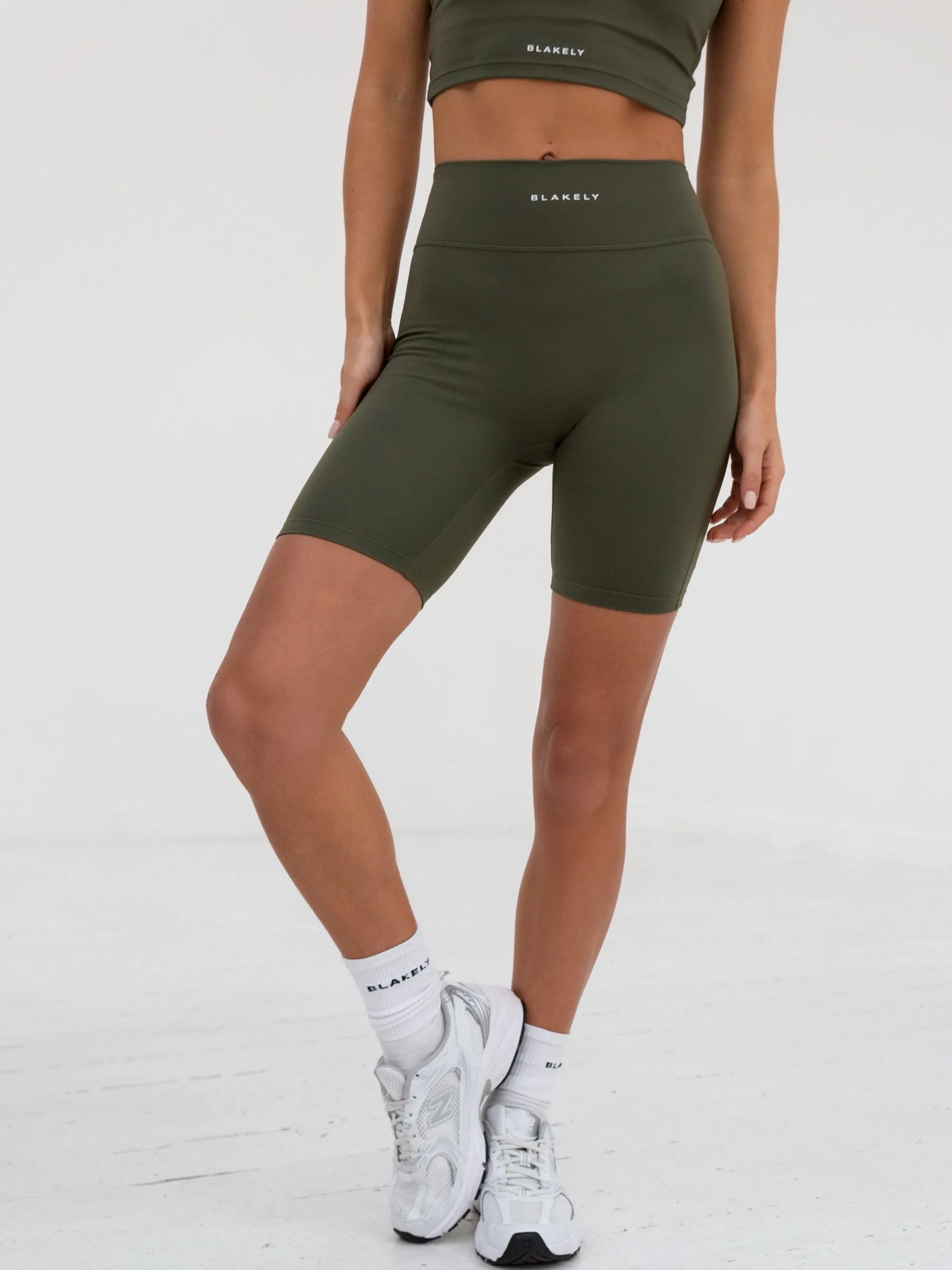 Soft Sculpt Cycling Shorts - Khaki Green