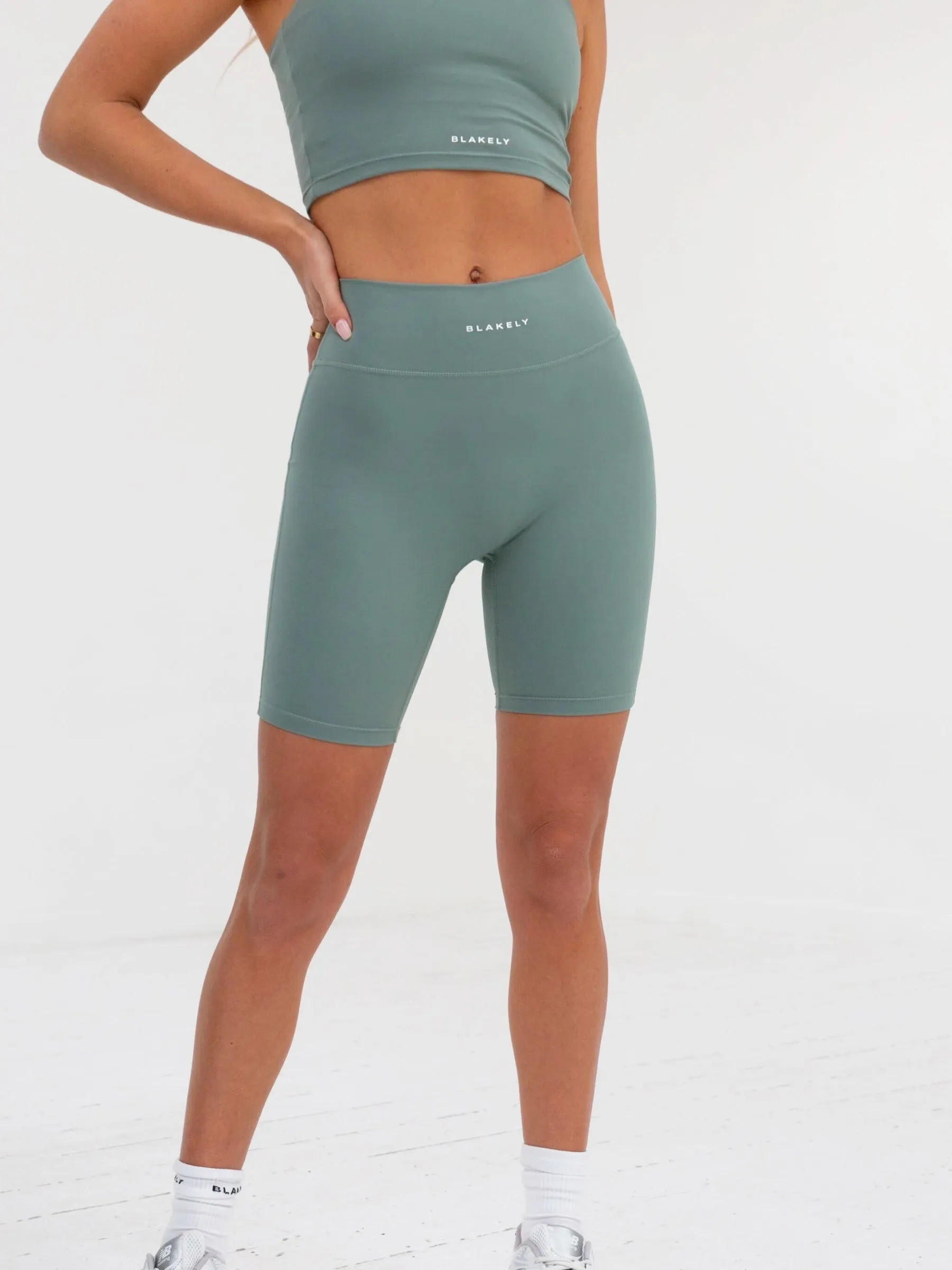 Soft Sculpt Cycling Shorts - Sage Green