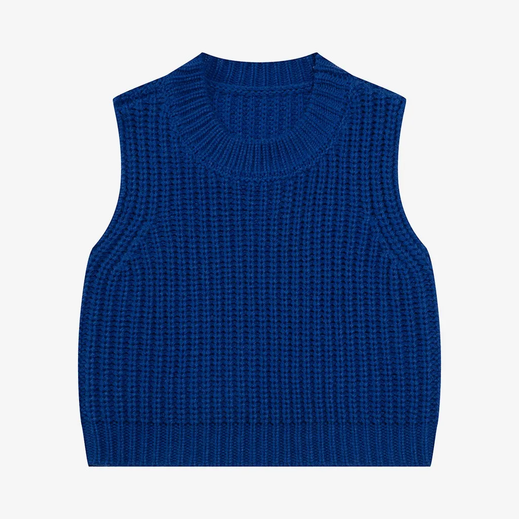 Solid Color Knit Vest