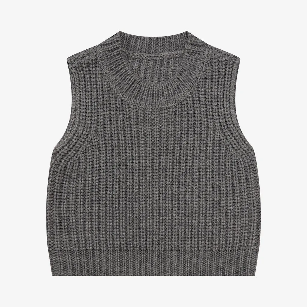 Solid Color Knit Vest