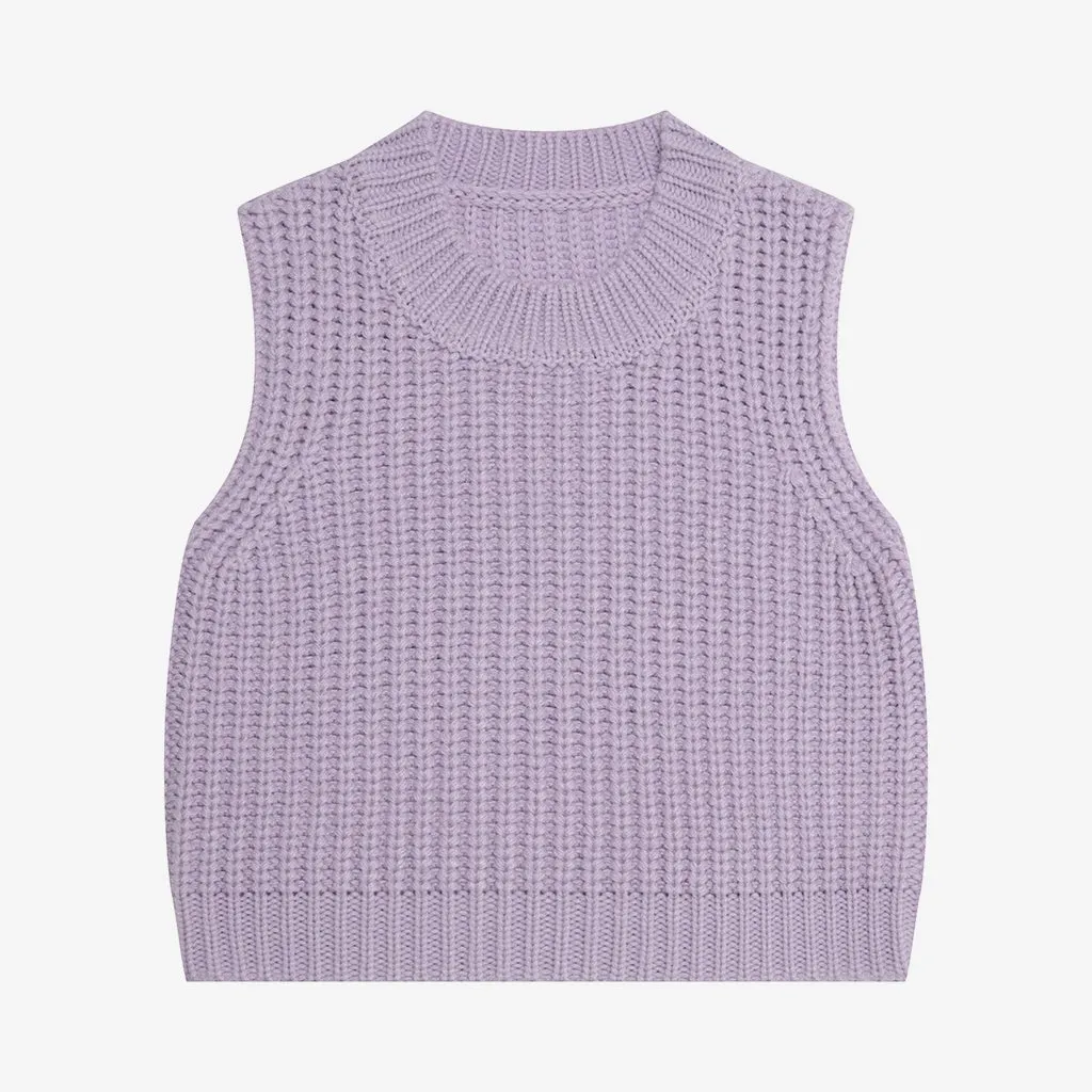 Solid Color Knit Vest