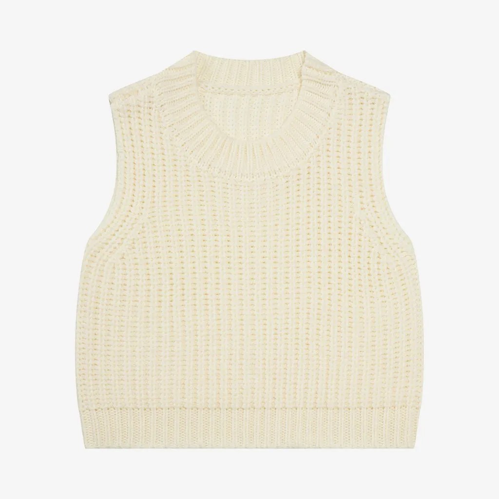 Solid Color Knit Vest