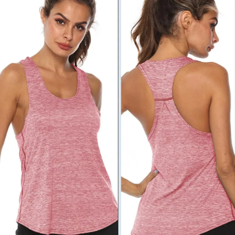 Summer Womens Sports Gym Racer Back Running Vest Fitness Jogging Yoga Tank Top 10 Colors Female Yoga Shirts Outfits S-XXL