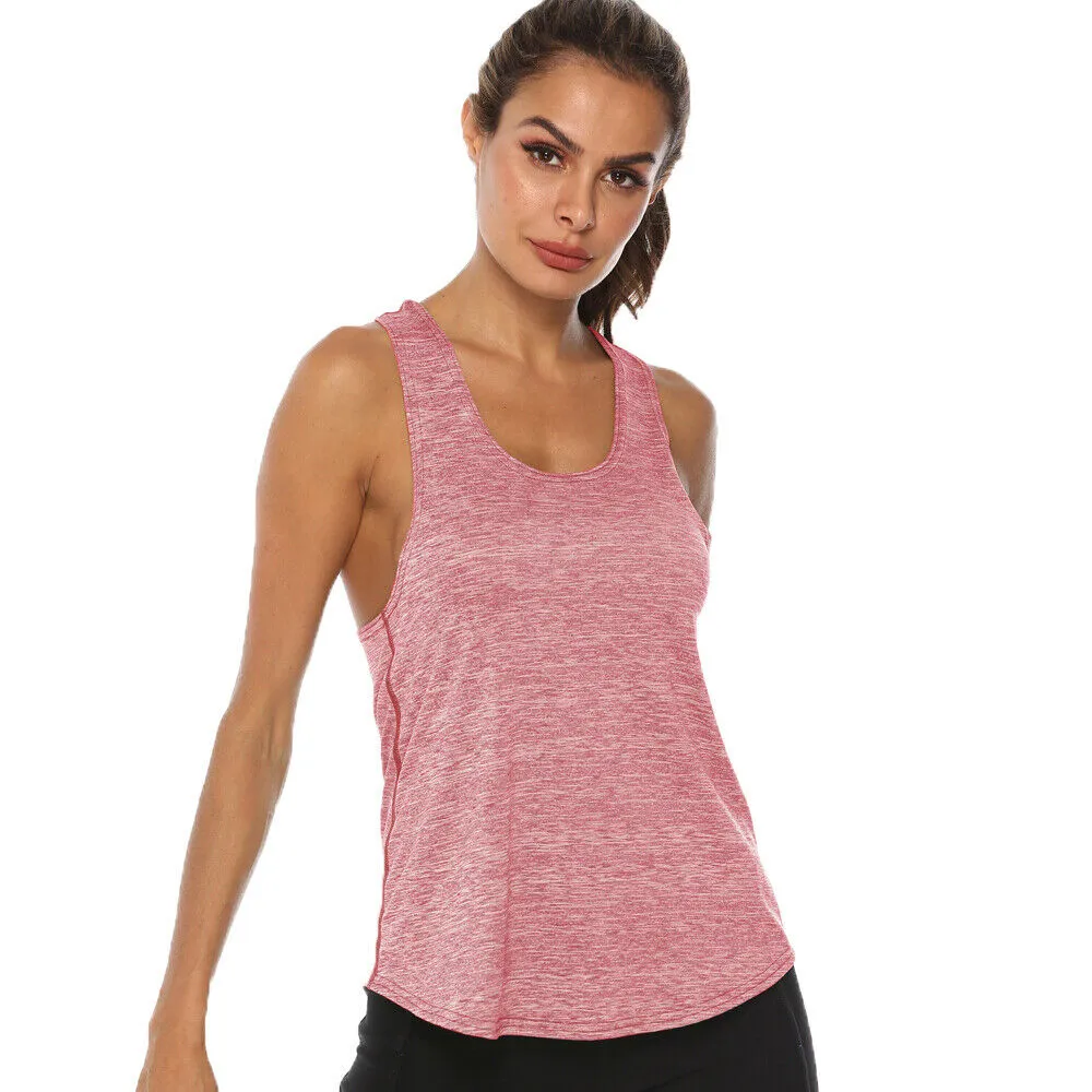 Summer Womens Sports Gym Racer Back Running Vest Fitness Jogging Yoga Tank Top 10 Colors Female Yoga Shirts Outfits S-XXL