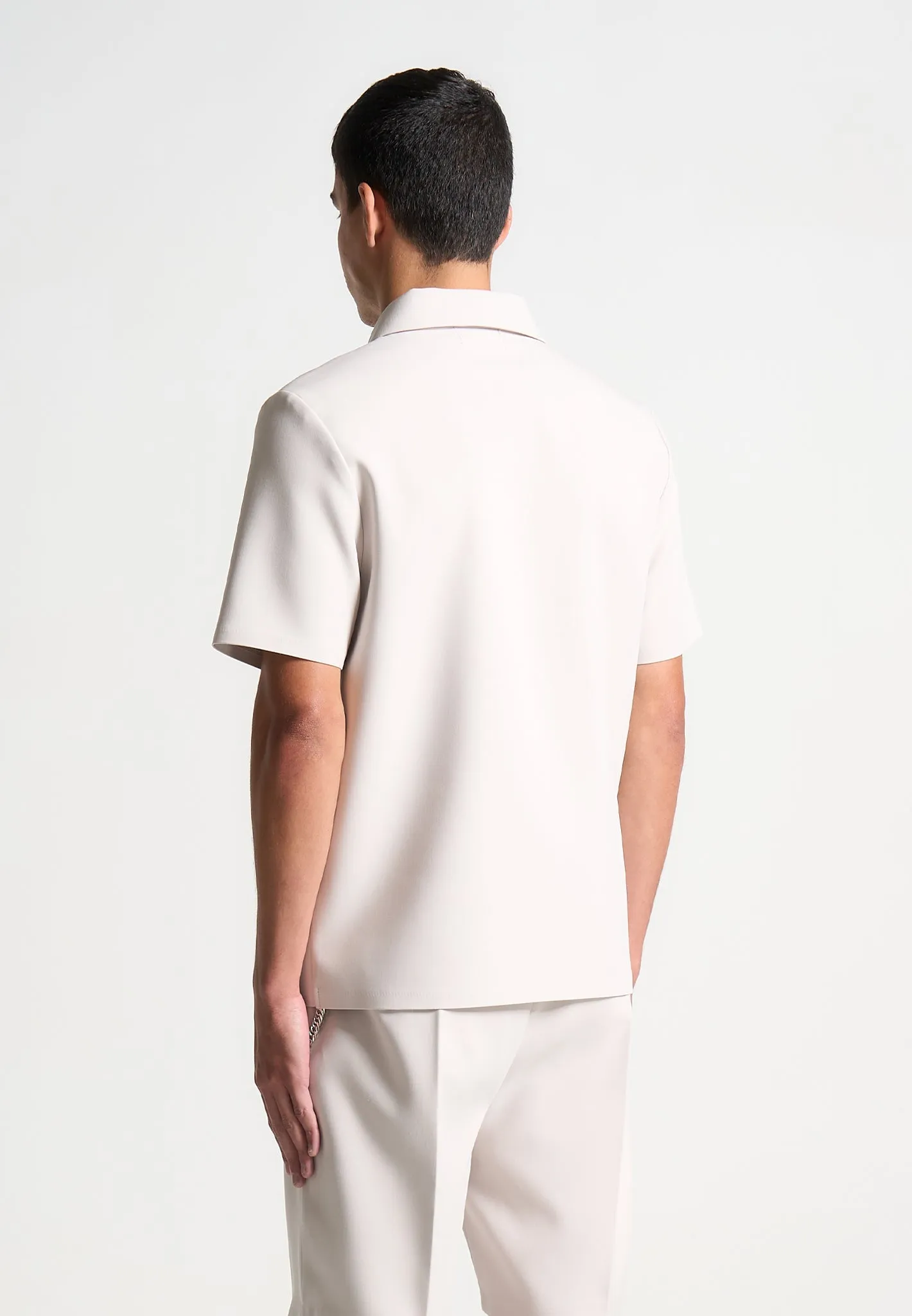 Tailored Shirt With Crease - Stone