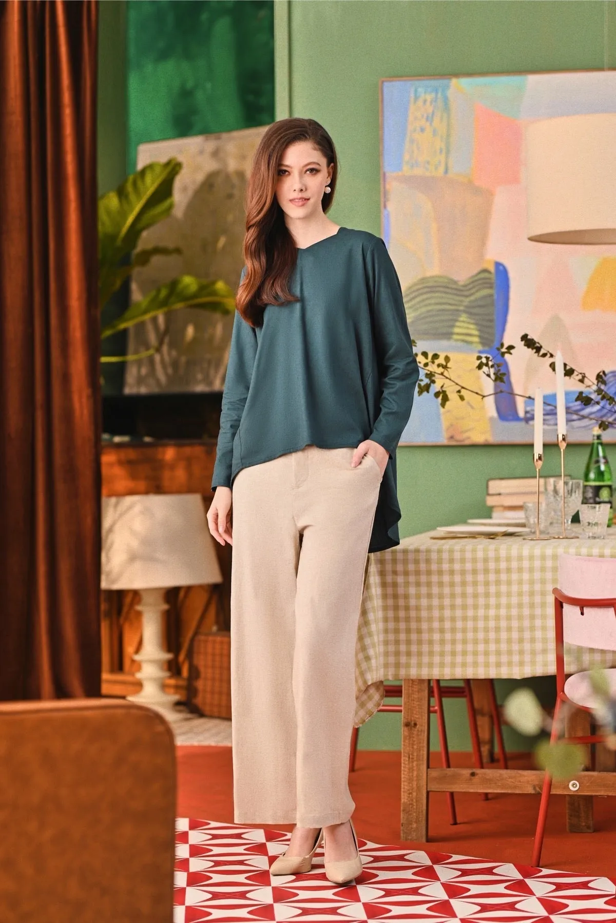 The Capai Women Foxy Blouse - Emerald Green