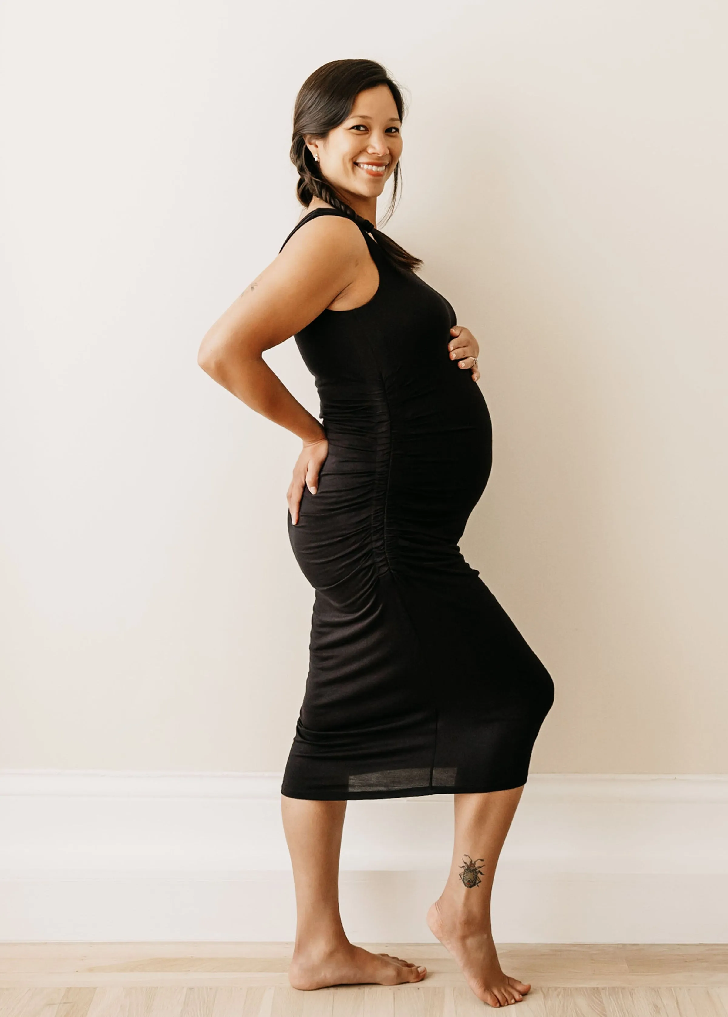 The Masterpiece Maternity Tank Midi Dress