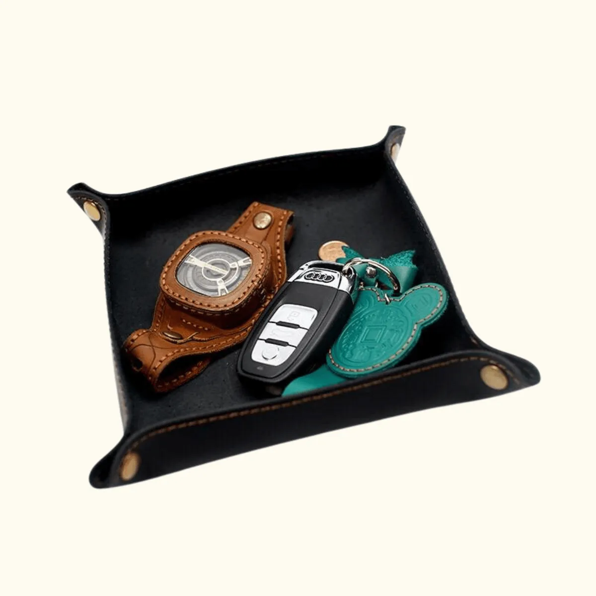 The Sheriff's Dark Brown Leather Tray