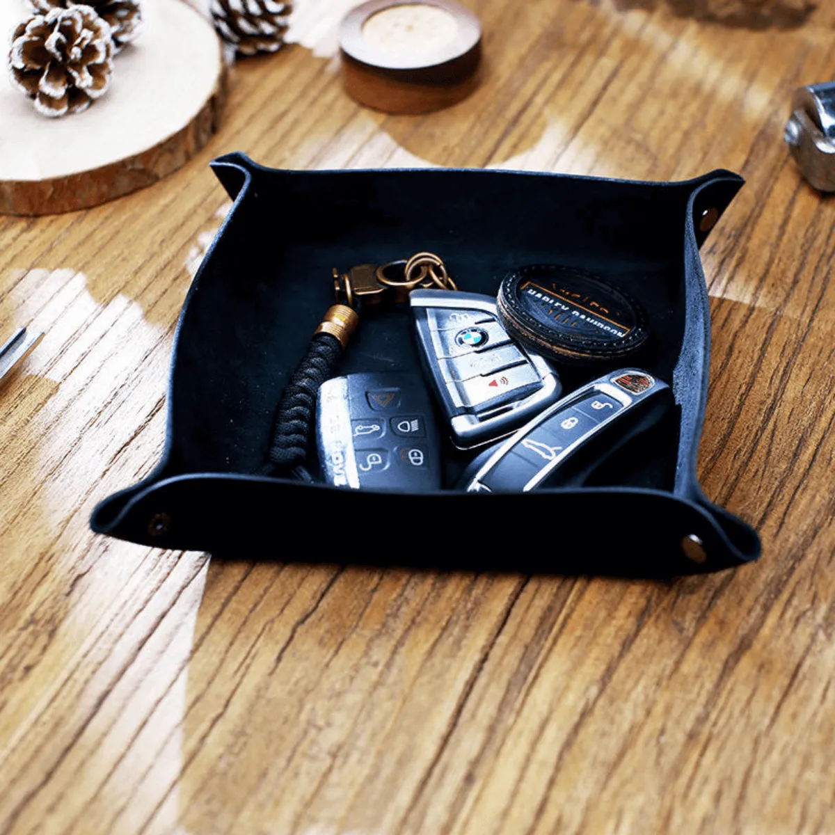 The Sheriff's Dark Brown Leather Tray