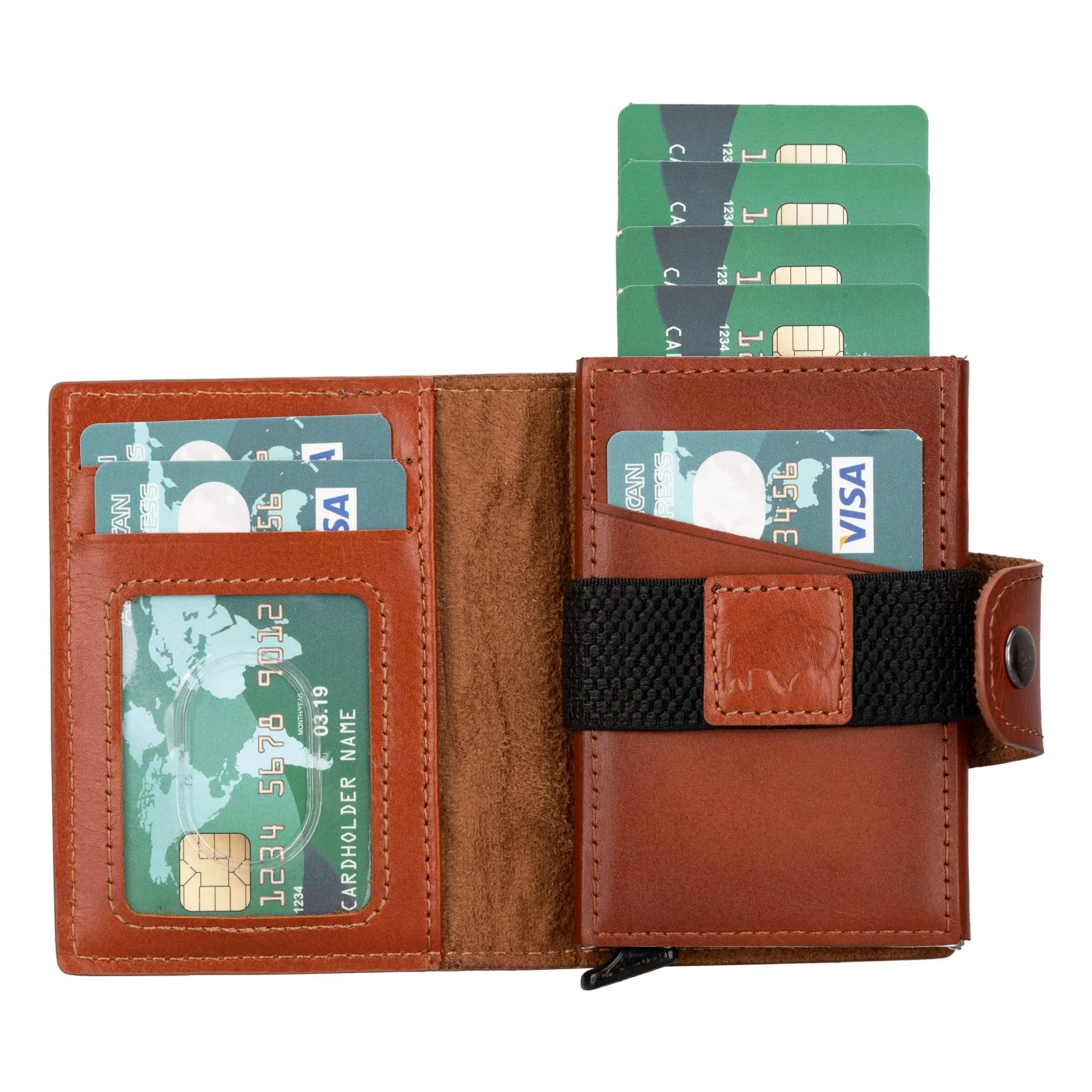 Wade Detachable Mini Wallet with RFID, Burnished Tan