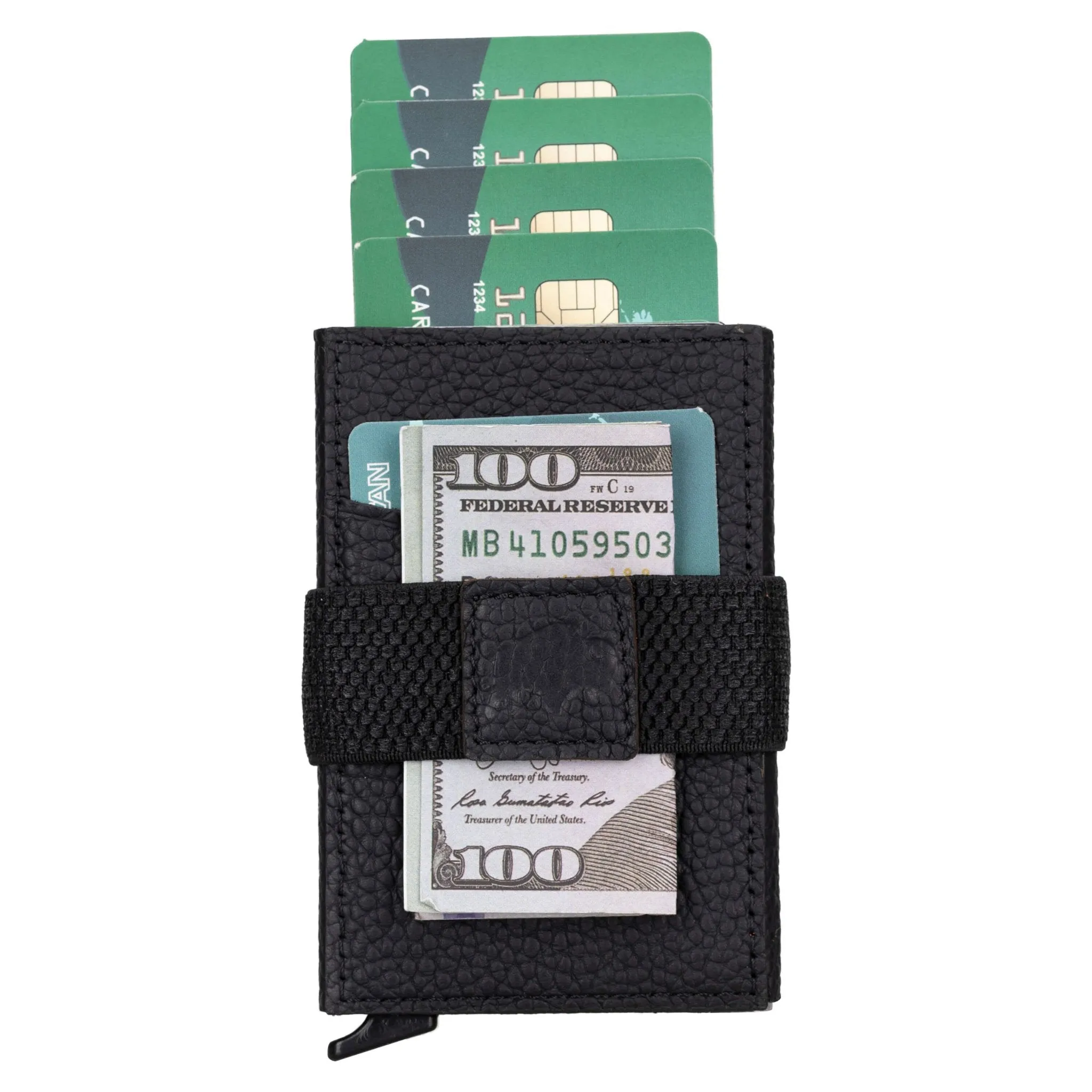 Wade Detachable Mini Wallet with RFID, Pebble Black