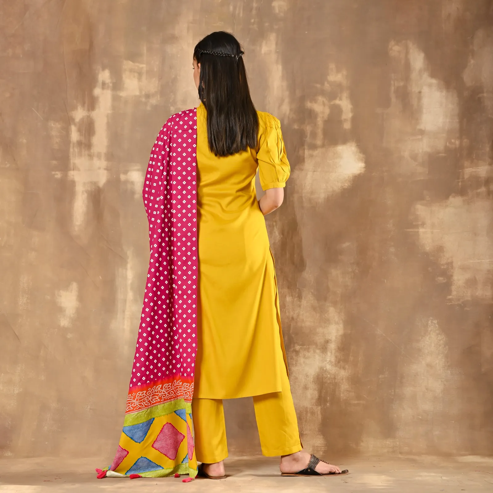 Yellow Kurta Set for women with Dupatta